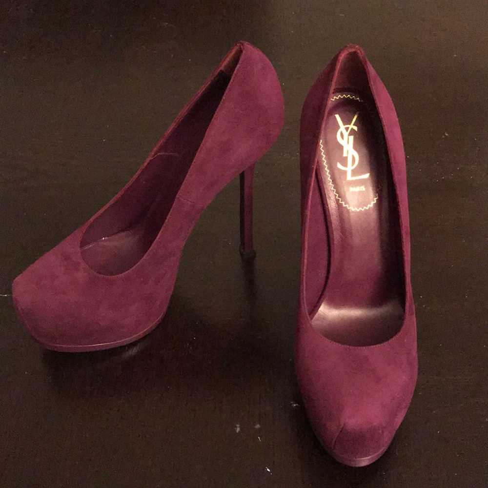 YSL Tribtoo Suede Pumps size 39.5 Magenta
